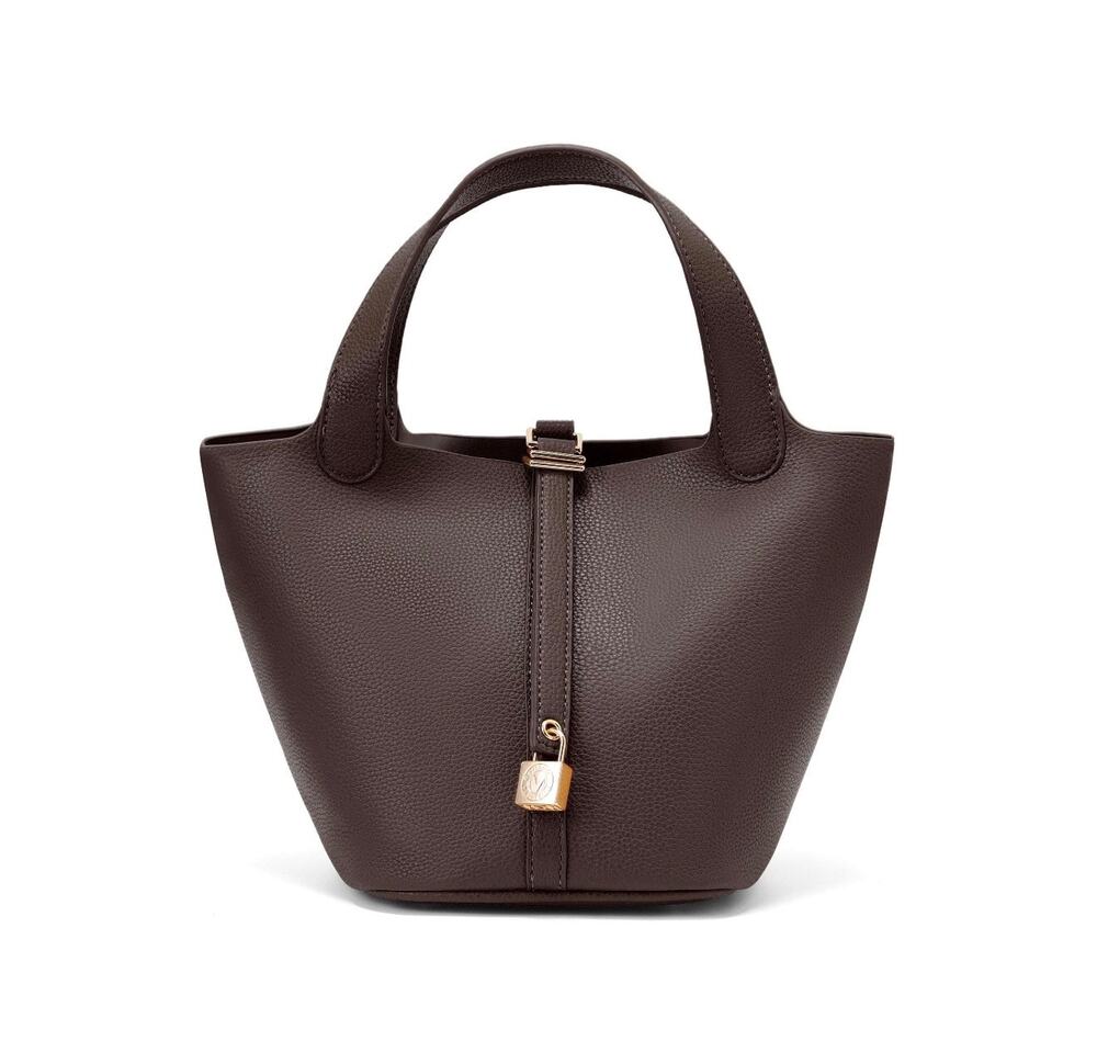 Valentino Orlandi Milano NWT Brown Faux Leather Tote Handbag w/ Pouch